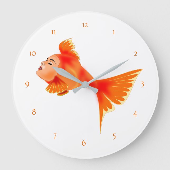 Horloge d'art pour les filles de poisson - Couleur (Recto)