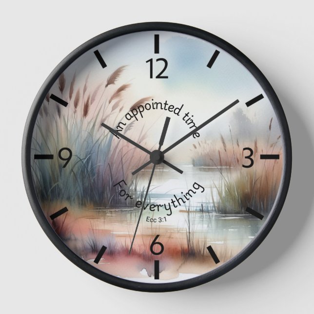 Horloge d'automne tranquille avec verset biblique (Recto)