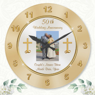 Horloge de 50e anniversaire de mariage photo chrét
