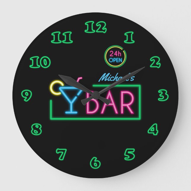 Horloge de bar privé à lumière néon (Recto)
