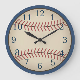 Horloge de baseball bleu classique