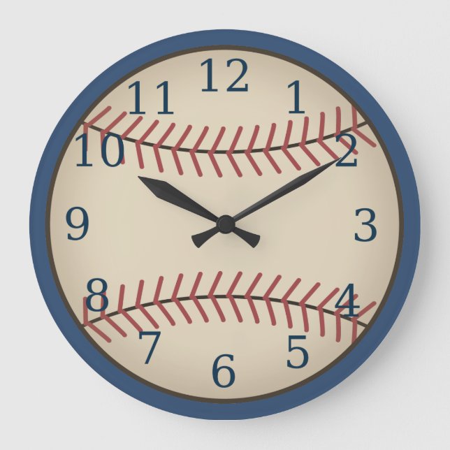 Horloge de baseball bleu classique  (Recto)