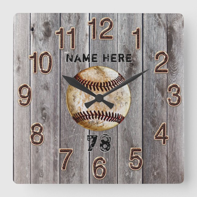 Horloge de baseball personnalisée Russe faux bois (Recto)