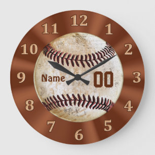 Horloge de baseball vintage VOTRE NOM & NUMÉRO de