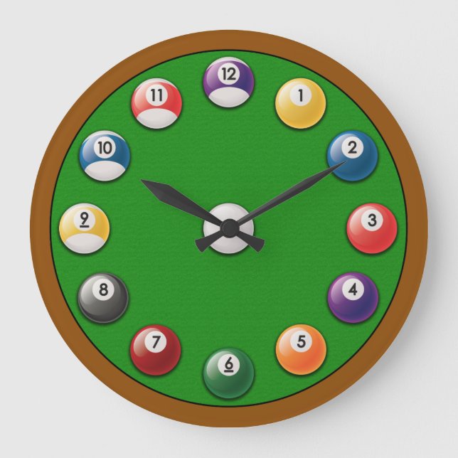Horloge de billards - solides et rayures (Recto)