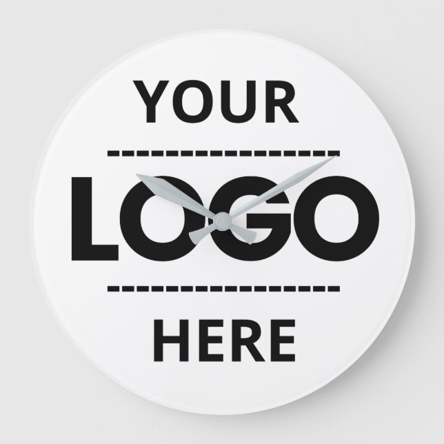 Horloge de bureau grande avec logo blanc marqué (Recto)