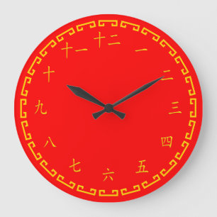 Horloge de caractères chinois