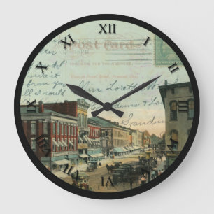 Horloge de carte postale de Fremont Ohio - St