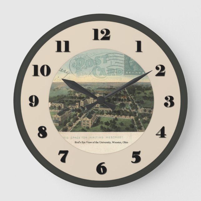 horloge de carte postale Wooster Ohio - Université (Recto)