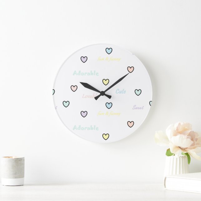 Horloge de chambre de bébé avec petits cœurs paste (Maison)