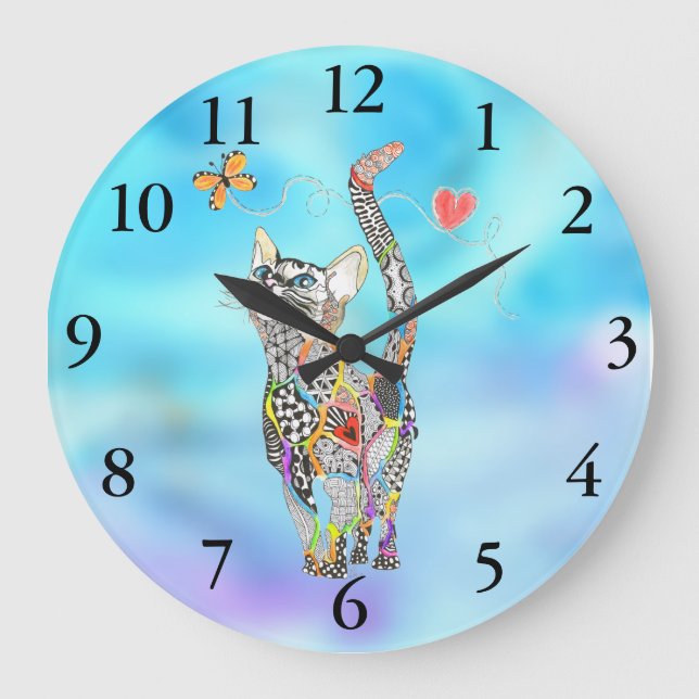 Horloge de chat mignonne et adorable (Recto)