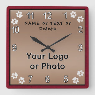 Horloge de chien personnalisée, votre TEXTE, photo