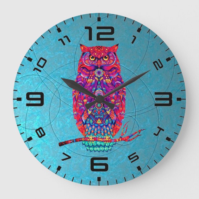 Horloge de Chouette Bohème - Whimsy & Style dans c (Recto)