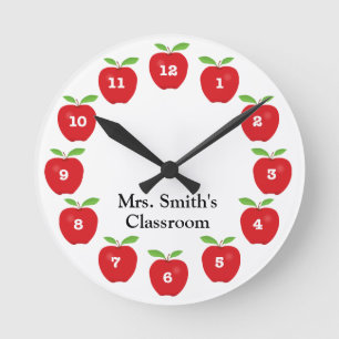 Horloge de classe avec pommes