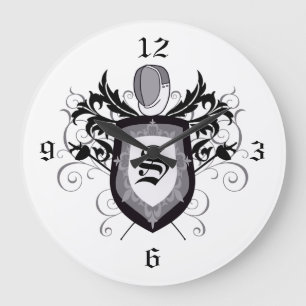 Horloge de clôture grise de crête d'Epee