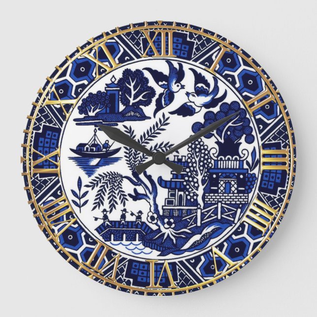 Horloge de conception de la plaque de saule bleu C (Recto)