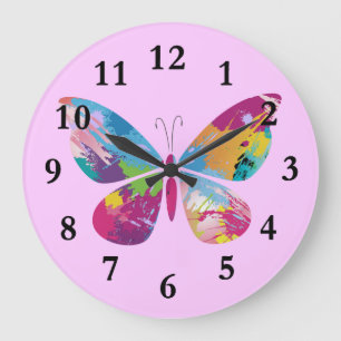 Horloge De Conception De Papillon À Peinture Color