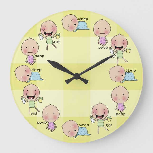 Horloge de crèche de Manger-Sommeil-Dunette-Bébé (Recto)