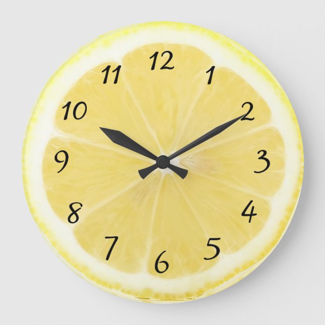 Horloge de cuisine au citron jaune (Recto)