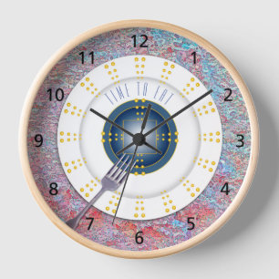 Horloge de cuisine avec horloge murale de fourche
