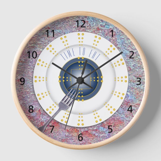Horloge de cuisine avec horloge murale de fourche (Recto)