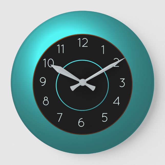 Horloge de cuisine bleu Aqua atmosphérique (Recto)