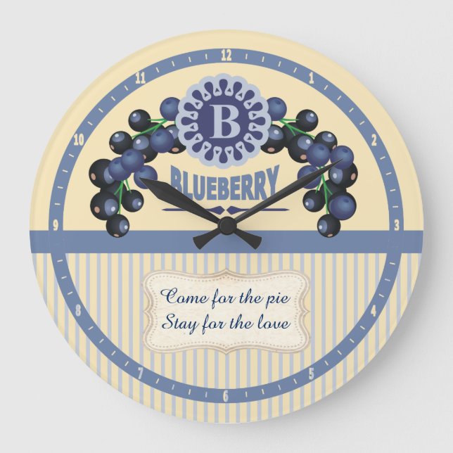 Horloge de cuisine couleur personnalisée Bleus vin (Recto)