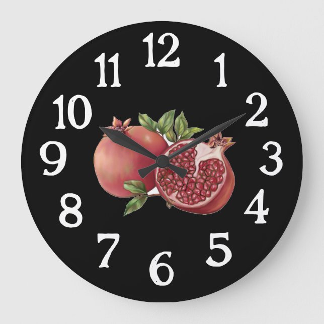 Horloge de cuisine de grenade - Noir (Recto)