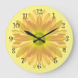 Horloge de cuisine de la marguerite jaune