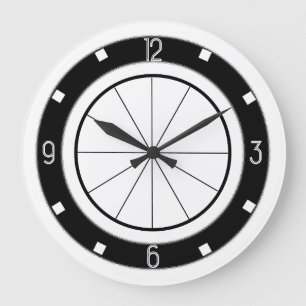 Horloge de cuisine de style Diner rétro (noir et b