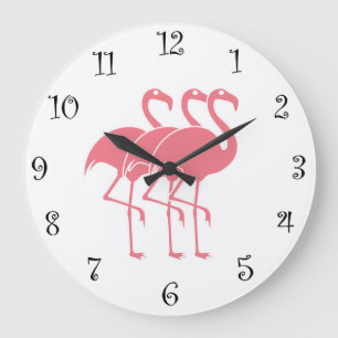 Horloge de cuisine Flamant rose rose