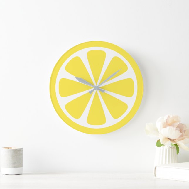 Horloge de cuisine jaune brillant à la tranche de  (Maison)