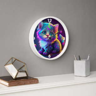 HORLOGE DE CUISINE NEON BLUE EYE