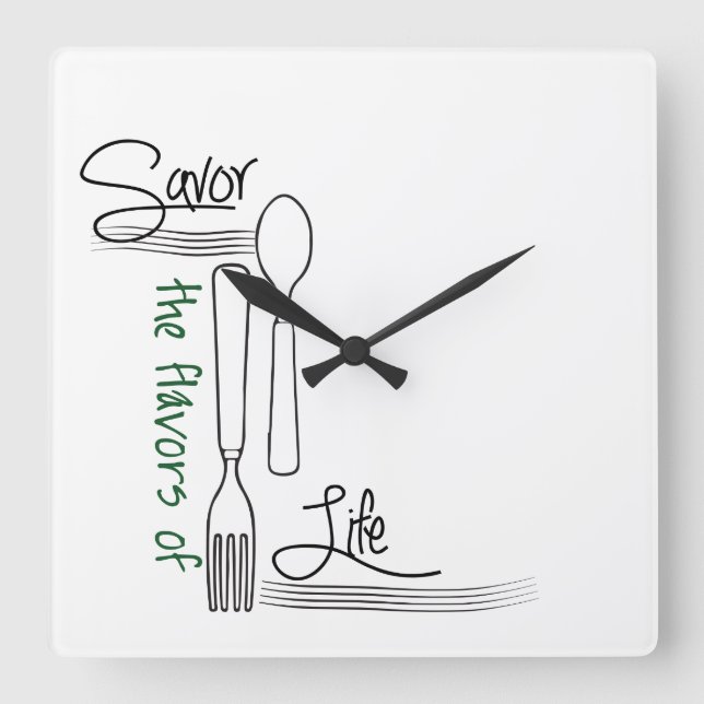 Horloge de cuisine, savourez les saveurs de la vie (Recto)