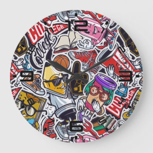 Horloge de culture pop rétro colorée