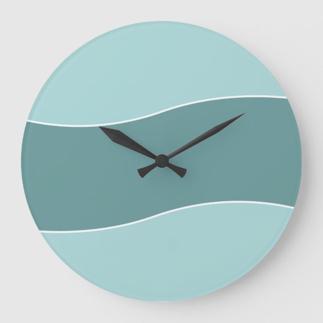 Horloge de déco de mur bleu moderne (Recto)