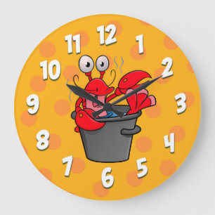 Horloge de dessin de homard chaud