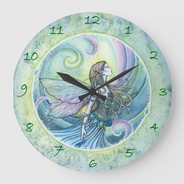 Horloge de fantaisie de fée de l'élément d'eau (Recto)