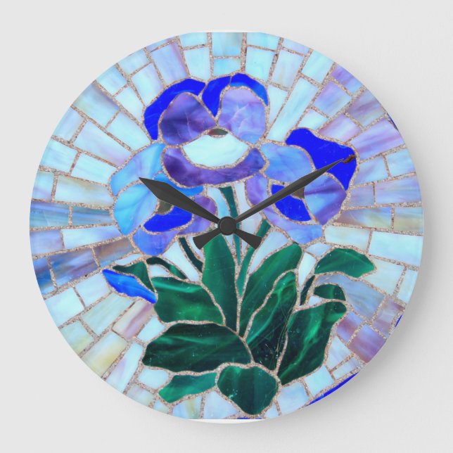 horloge de fleur en verre souillé (Recto)