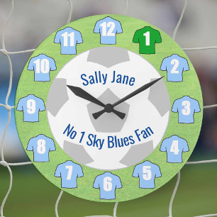 Horloge de football - Chemises bleu ciel clair
