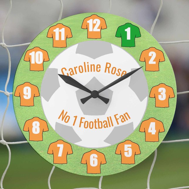 Horloge De Football - Chemises Orange D'Or (Créateur téléchargé)