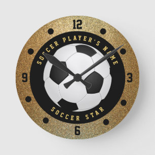 Horloge De Football De Parties scintillant D'Or Fa