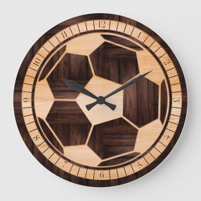 Horloge de football, Horloge de football, Bois 3D  (Recto)