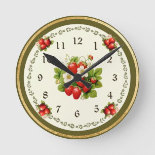 Horloge de fraises Loden Green Bavarois Look
