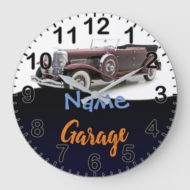 Horloge de Garage Personnalisée Voiture Classique (Recto)