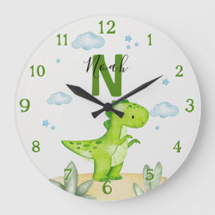 Horloge de grande taille pour nurserie de dinosaur