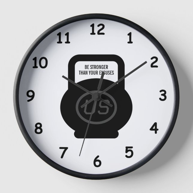 Horloge de gym avec devis de fitness personnalisé  (Recto)