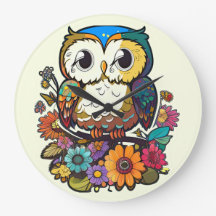 Horloge de hibou pour la garderie ou la chambre de