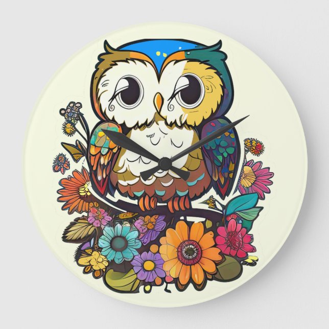 Horloge de hibou pour la garderie ou la chambre de (Recto)