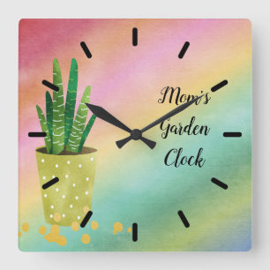 Horloge de jardin de maman avec Plante pointillé